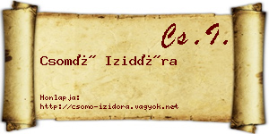 Csomó Izidóra névjegykártya